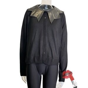 Cosmic Aura Cardigan Sweater Womens Size 1 Black Bat Goth 18568391